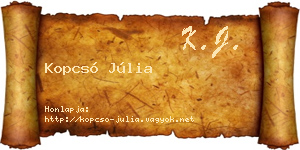 Kopcsó Júlia névjegykártya
