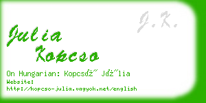 julia kopcso business card